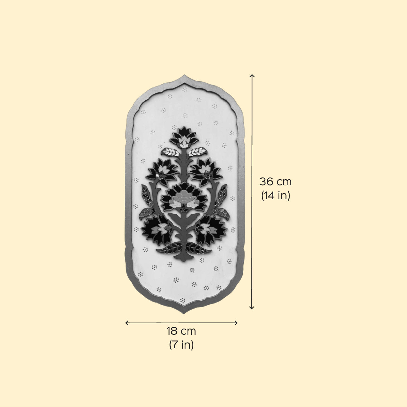Hand-Painted Floral Motif MDF Wood Wall Decor