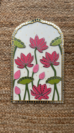 Lotus in Bloom -Handcrafted Wall Decor