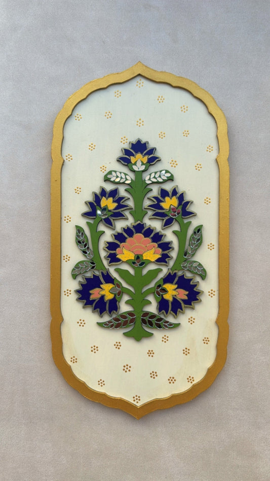 Hand-Painted  Floral Theme MDF Wall Décor