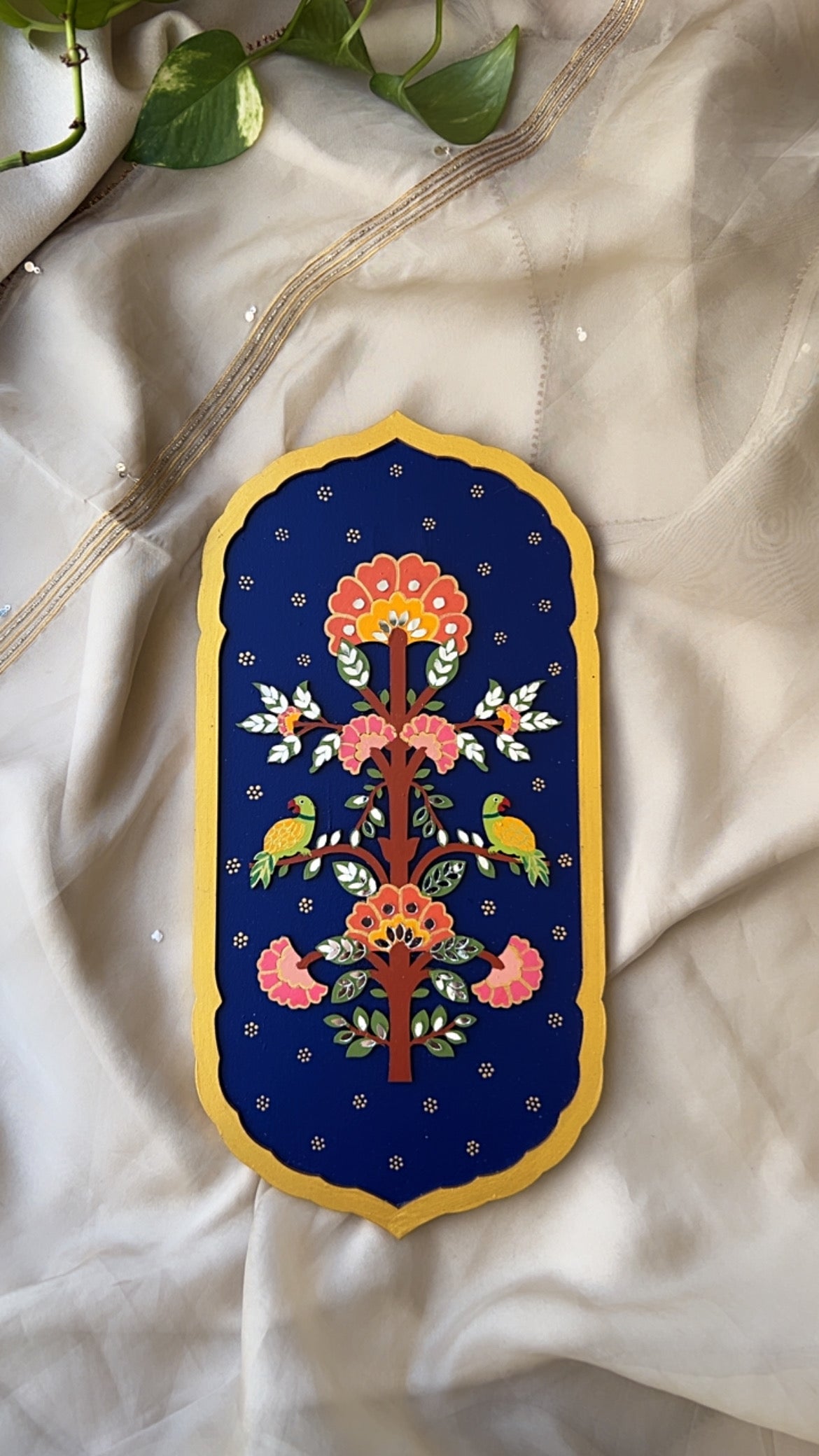 Indigo Garden Wall Plate – Handcrafted Wall Decor