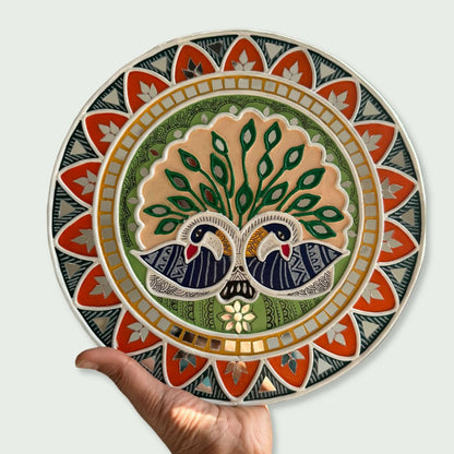 Peacock Lippan Art Wall Plate