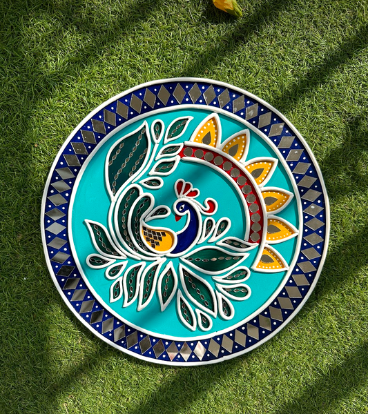 Peacock in Bloom – Lippan Art Wall Plate