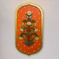 Hand-Painted Orange Floral Theme MDF Wood Wall Decor